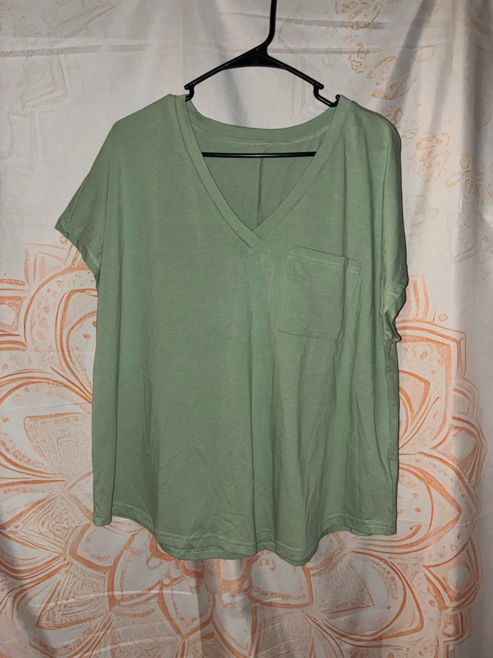 StudioB Floral Print Kimono w/ Sage Green Relaxed Tee - Picture 2 of 8